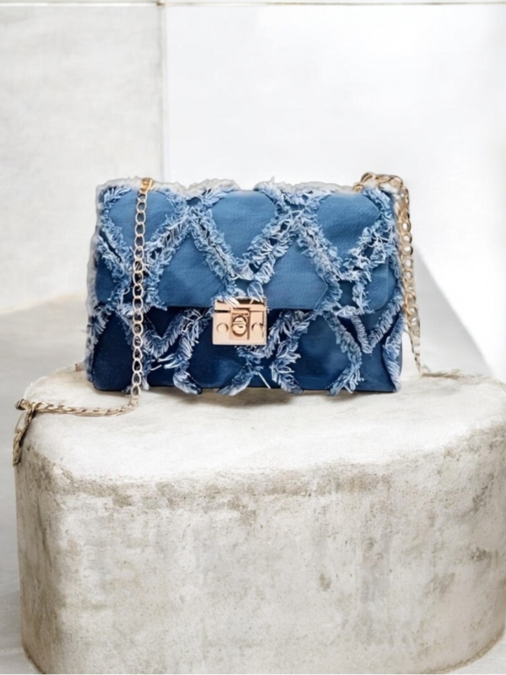 🔥🔥🆕Denim Blue Fringed Shoulder Crossbody Bag